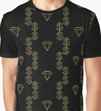 Black and Gold Diamond & Dollar Graphic T-Shirt