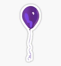 Purple Balloon, Graphic Design Sticker