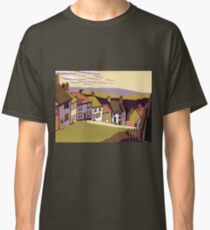 Gold Hill - Original linocut by Francesca Whetnall Classic T-Shirt