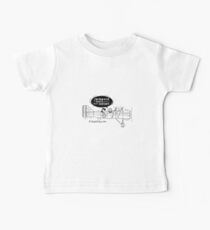 Retro lady in biplane, vintage blue airplane Baby Tee