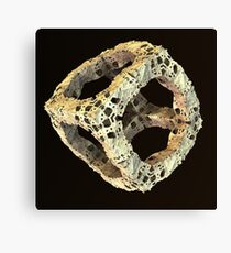 Stone Fractal Cube Canvas Print