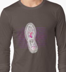 Parkour Shoeprint on the Wall (white\pink colors) Long Sleeve T-Shirt