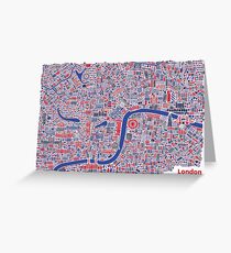 London City Map Poster Greeting Card