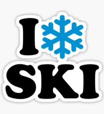 I love Ski snow Sticker