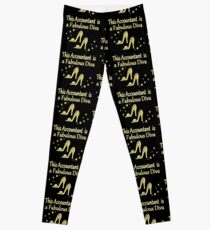 GOLD ACCOUNTANT BY DAY DIVA BY NIGHT Leggings