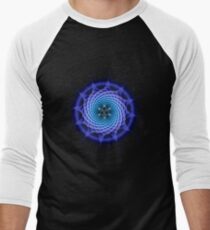Merkaba Spiral Mandala Blue ( Fractal Geometry ) Men's Baseball ¾ T-Shirt