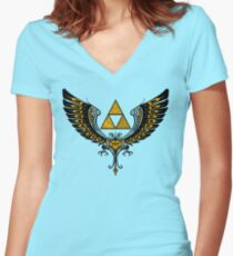Tri Winged Women's Fitted V-Neck T-Shirt