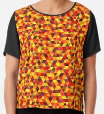 Bright Triangle Pattern In Autumn Colors Chiffon Top