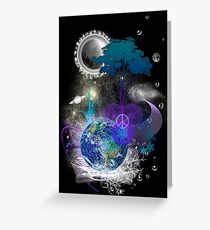 Cosmic geometric peace Greeting Card