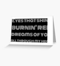 Black Dog Classic 60s Rock and Roll Music Lyrics Greeting Card