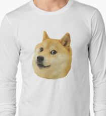 shibe doge face Long Sleeve T-Shirt