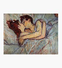 In Bed The Kiss by Henri de Toulouse-Lautrec Photographic Print