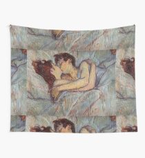 In Bed The Kiss by Henri de Toulouse-Lautrec Wall Tapestry