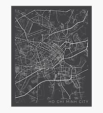 Ho Chi Minh City Map, Vietnam - Gray Photographic Print