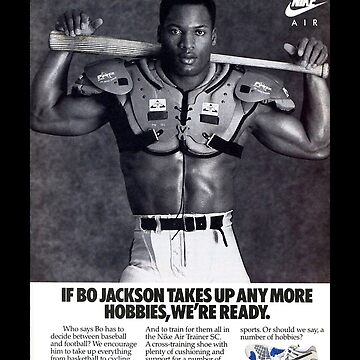 1991 Bo Jackson photo baseball & football Bo Knows Bo Nike shoe vintage  print ad