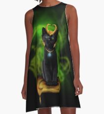 Lokitty, God of Mischeif A-Line Dress