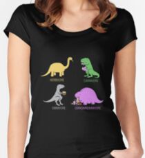 Funny Dinosaurs Fitted Scoop T-Shirt