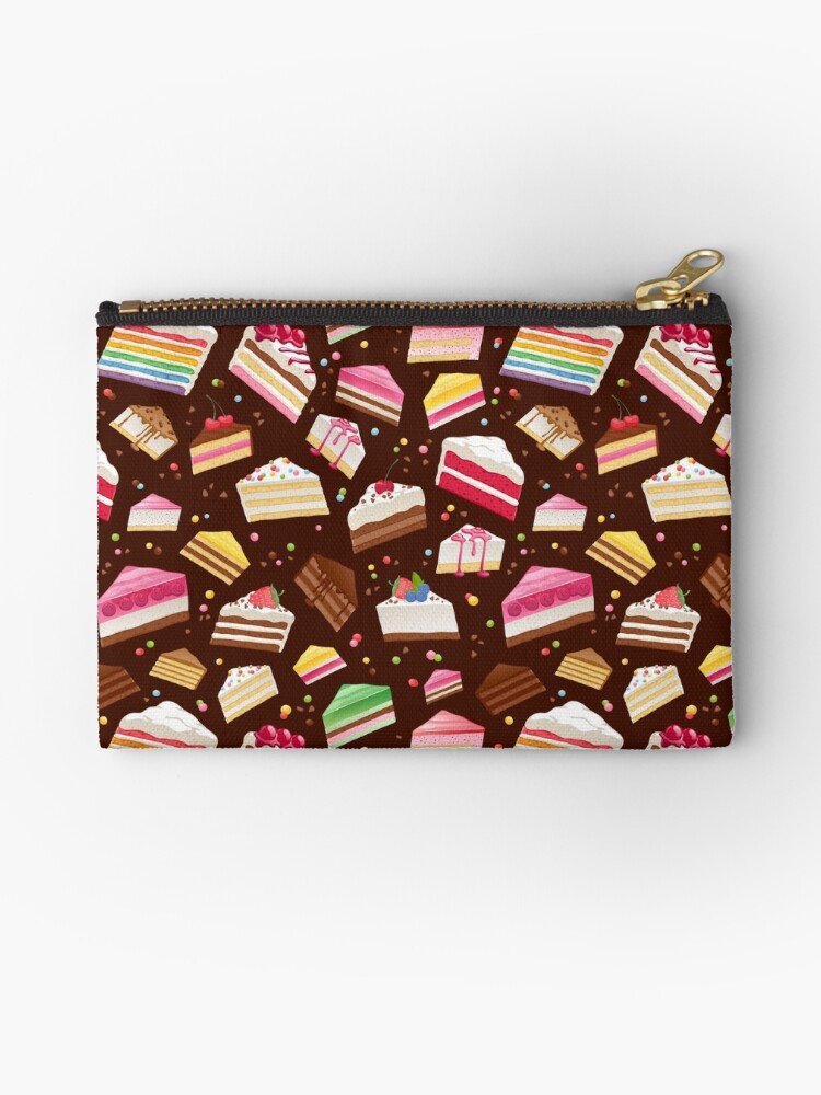 \u0027Colorful sweet cakes slices pattern.\u0027 Zipper Pouch by Reamolko