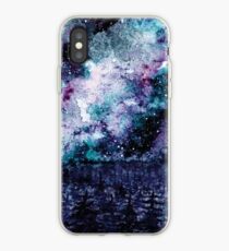 Vinilo o funda para iPhone Espacio Acuarela y Bosque