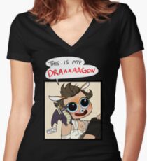 that's it that's his dragon Women's Fitted V-Neck T-Shirt