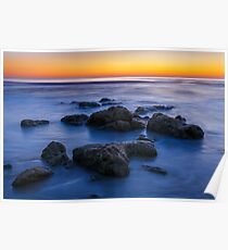 Beach Rocks Sunrise Poster