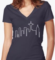 Camiseta entallada de cuello en V Seattle Skyline (Frasier)