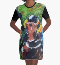 Head On Horse Race Graphic T-Shirt Dress