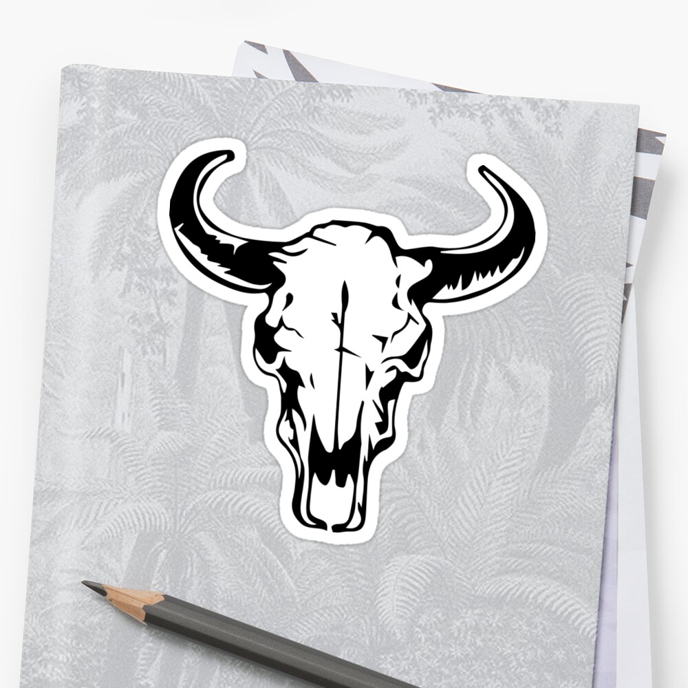 Cow Skull Western Sticker By Lawjfree Redbubble 1322