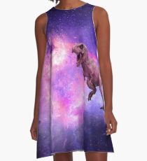 A Dinosaur Flying Through The Void A-Line Dress