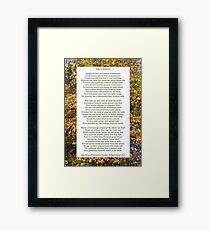"Ode to Autumn" by Keats, especially good as a card. Framed Print