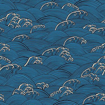Artwork thumbnail, Ocean Sea Waves {Blue} by ceciliamok