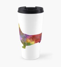 Taza de viaje Dachshund en acuarela