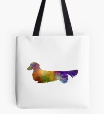 Bolsa de tela Dachshund de pelo largo en acuarela