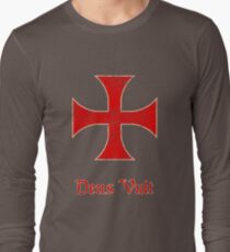 Camiseta de manga larga Deus Vult Crusader Templar Cross