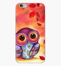 Owl's First Fall Leaf iPhone Case