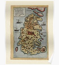 Map Of Malta 1565 Poster