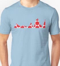 Camiseta unisex Perfil de la luna roja de la montaña