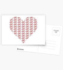 Bike Heart (Red) (Small) Postcards