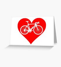 Bike Heart (Red) (Big) Greeting Card