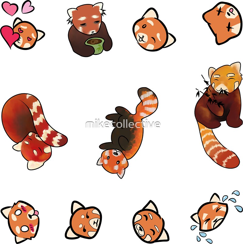 "Red Panda Emoji" Stickers by mikecollective Redbubble