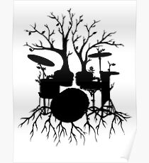 "Live the Beat to the Tempo of Creation" ~ drum tree art, version2 Poster