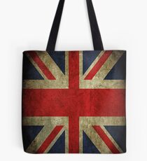 Antique Faded Union Jack UK British Flag Tote Bag