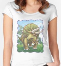 Animal Parade Triceratops Women's Fitted Scoop T-Shirt