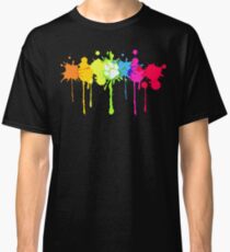 Camiseta clásica Puppy Pride Splash Rainbow