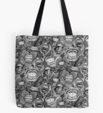 BITE ME roses and orchids BLACK WHITE Tote Bag