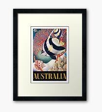 Australia Great Barrier Reef Vintage World Travel Poster by Eileen Mayo Framed Print
