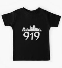 Raleigh - 919 (White Logo) Kids Tee