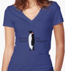 Do you know this penguin? Women's Fitted V-Neck T-Shirt