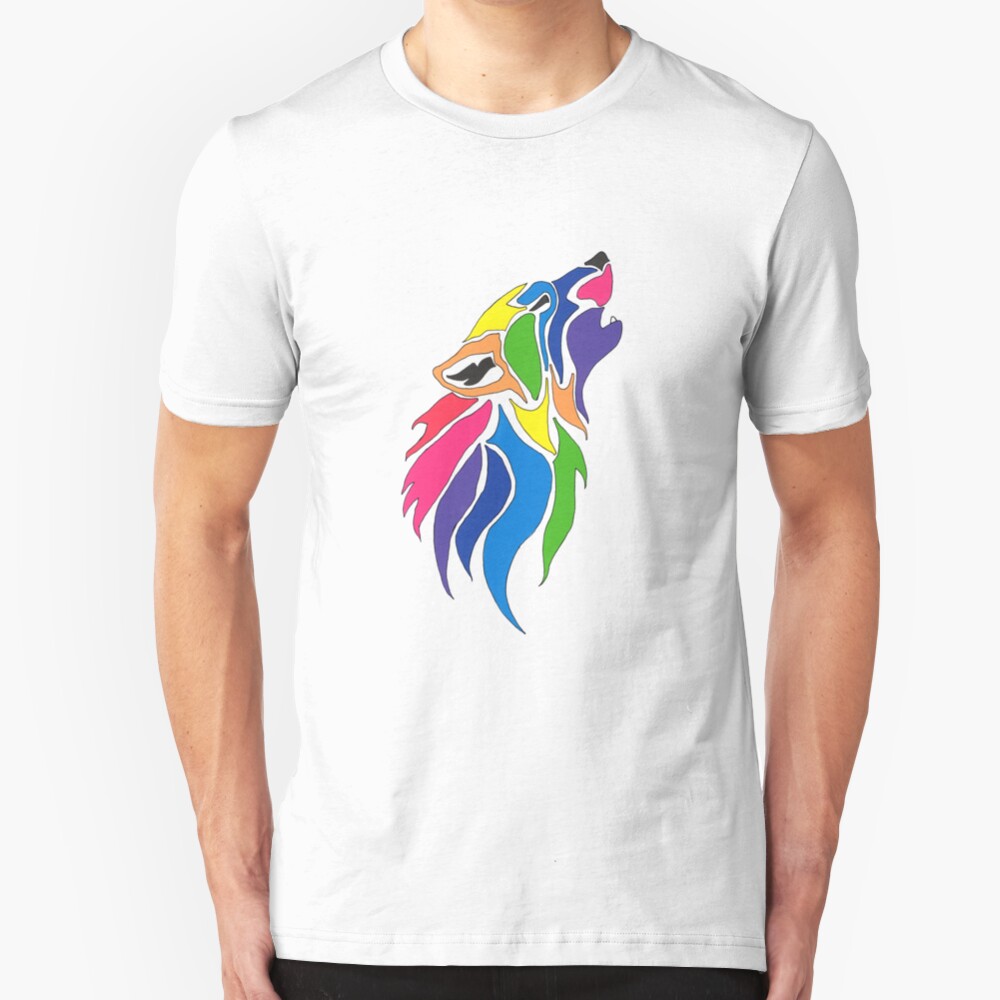 Rainbow Wolf Slim Fit T-Shirt