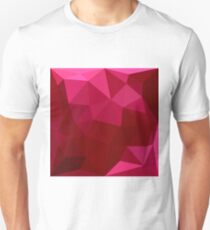 Firebrick Red Abstract Low Polygon Background Slim Fit T-Shirt